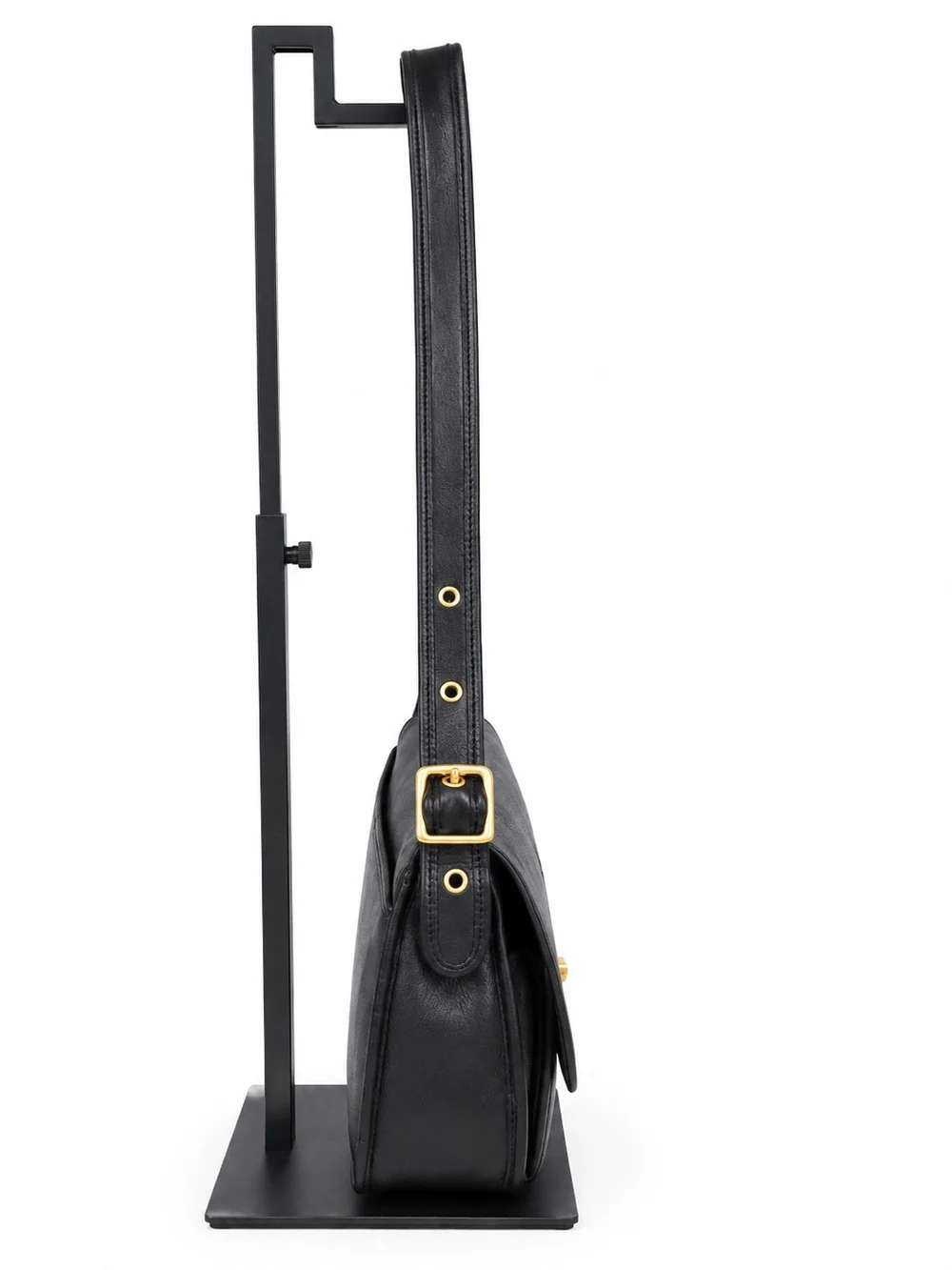 Vintage Coach Rambler Black Leather Turnlock Shoulder Bag Brass Hardware